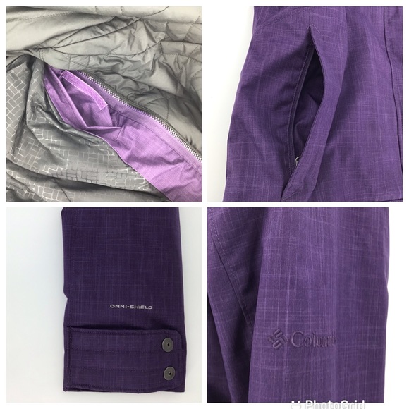 Columbia Sleet to Street Purple Plaid Parka, Med - Picture 13 of 16